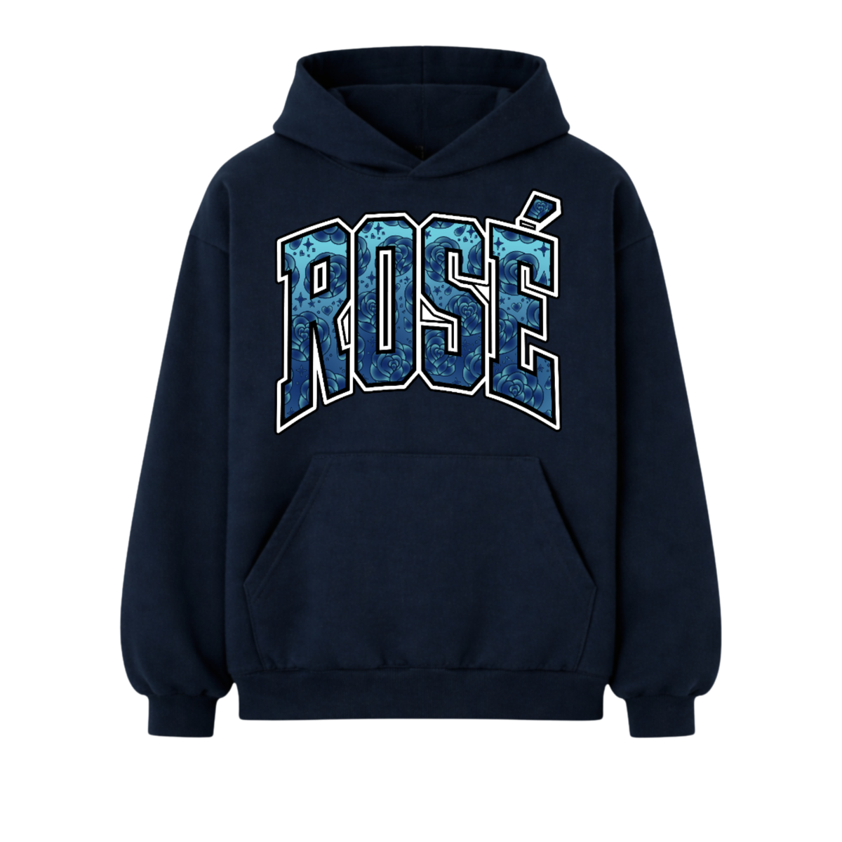 MONOCHROME FLOWERS HOODIE [NAVY]