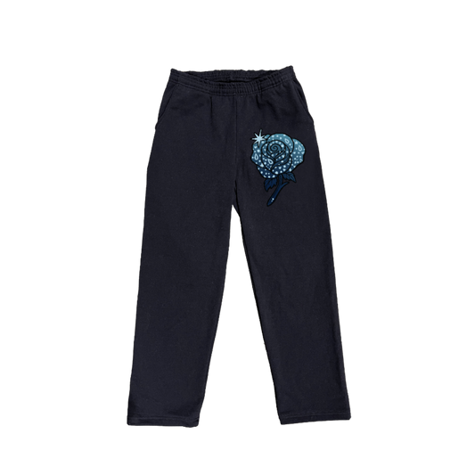 MONOCHROME FLOWERS SWEATS [NAVY]