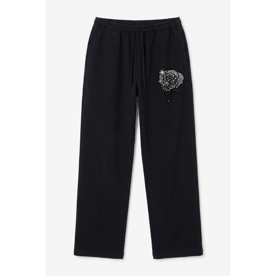 MONOCHROME FLOWERS SWEATS [BLACK]