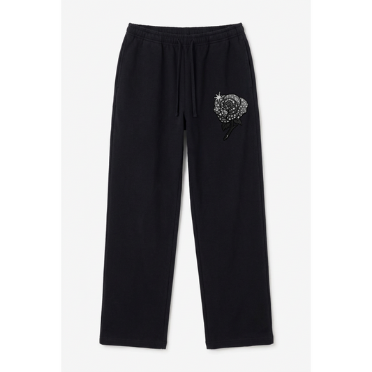 MONOCHROME FLOWERS SWEATS [BLACK]