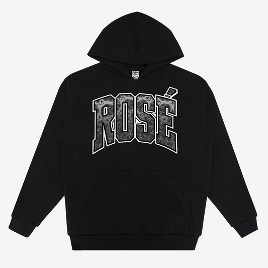 MONOCHROME FLOWERS HOODIE [BLACK]