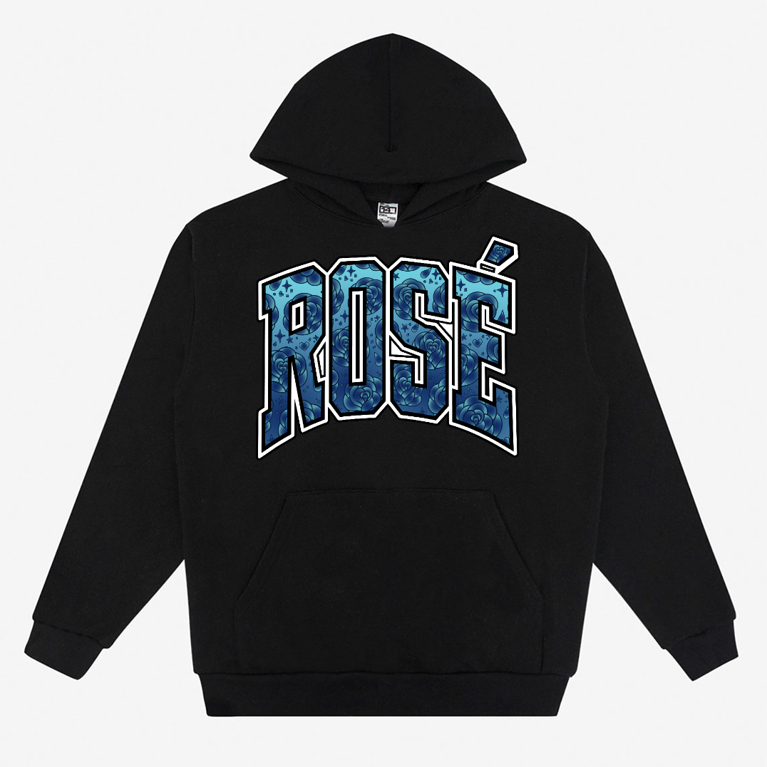 MONOCHROME FLOWERS HOODIE [NAVY]